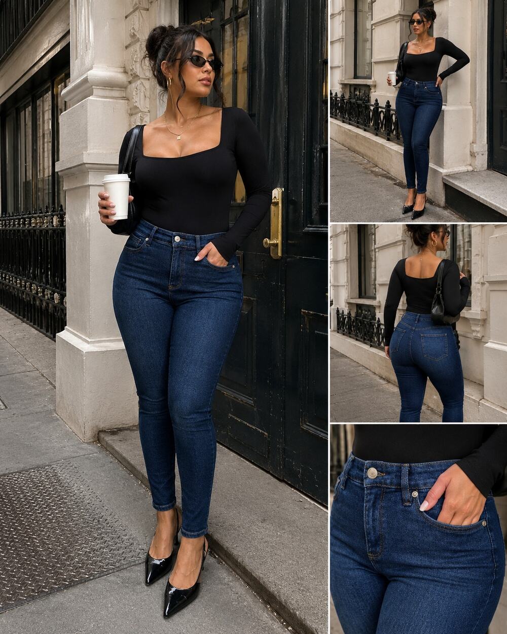 Good American Good Legs Skinny Jeans Women's 6/28 Blue Stretch High Rise Denim